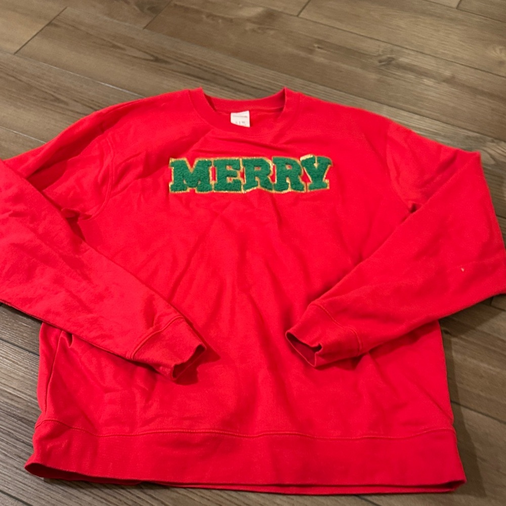 *Celebrate It Red and Green 'Merry' Women's Crewneck Sweater